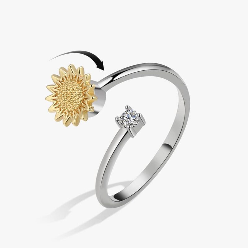 Bague Anti-Stress Soleil Radieux en Argent