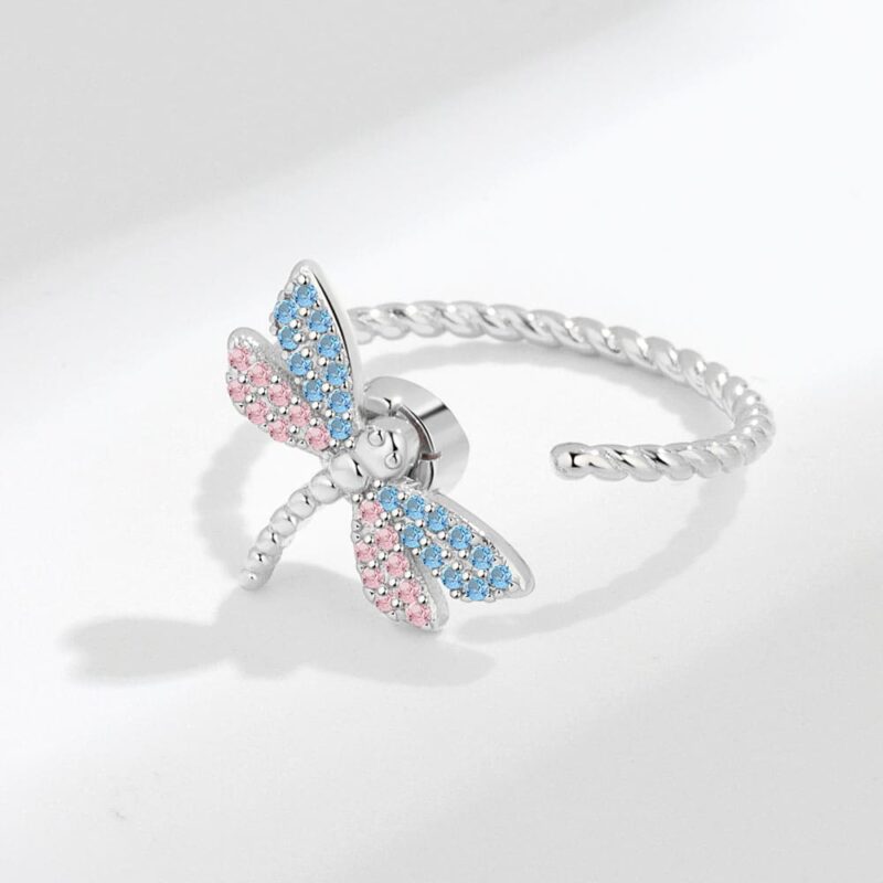 Bague Anti-Stress Libellule Scintillante